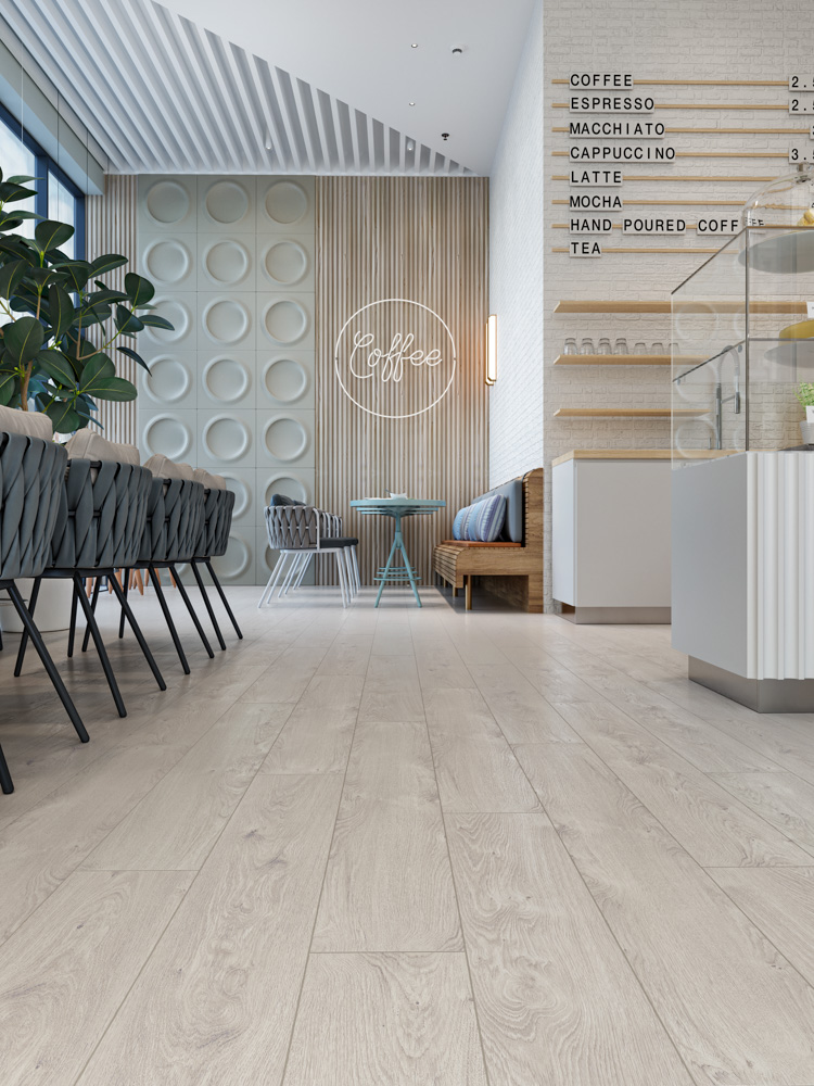 Кварцвиниловый SPC ламинат Cronafloor Wood Дуб Осло BD-1117-8 1200×180×4 фото в интерьере